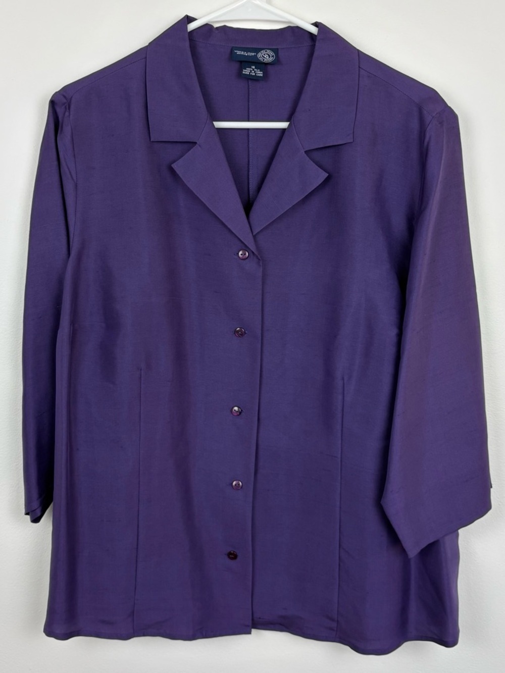 Vintage Venezia Purple Silk Button-Up Blouse size 16 Like New Y2K Plus Size